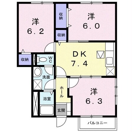 フルスナーエBの物件間取画像